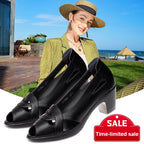 【35-40】👠2026 noi pantofi anti alunecare din piele cu toc mediu gros