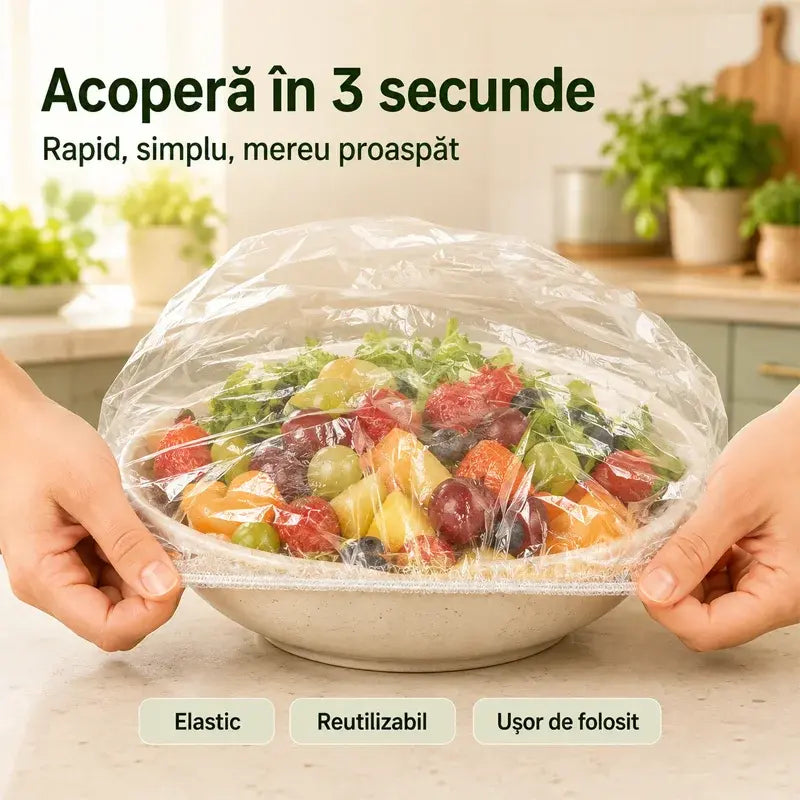 Huse elastice de alimente cu sac de depozitare Ursuleț – Oferta Specială 1+2 GRATIS (300 bucăți)! 🐻🍎