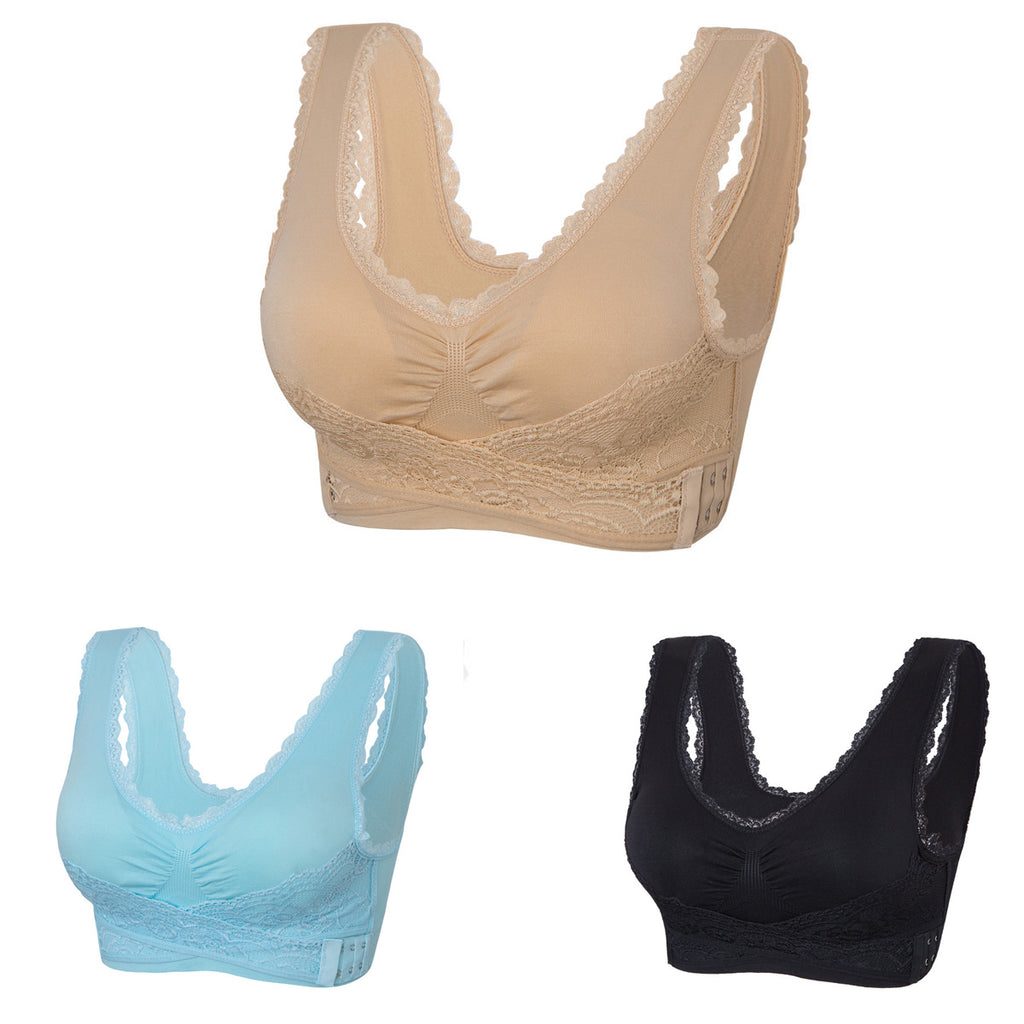 🔥【35kg-110kg】Sutien sport confort pentru somn din dantelă mărime plus (6 bucăți)>Potrivit femeilor peste 35 de ani (recomandat de medic)💕