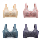 👙✨【Set 4 piese】Sutien damă confortabil, fără cusături, din dantelă elegantă