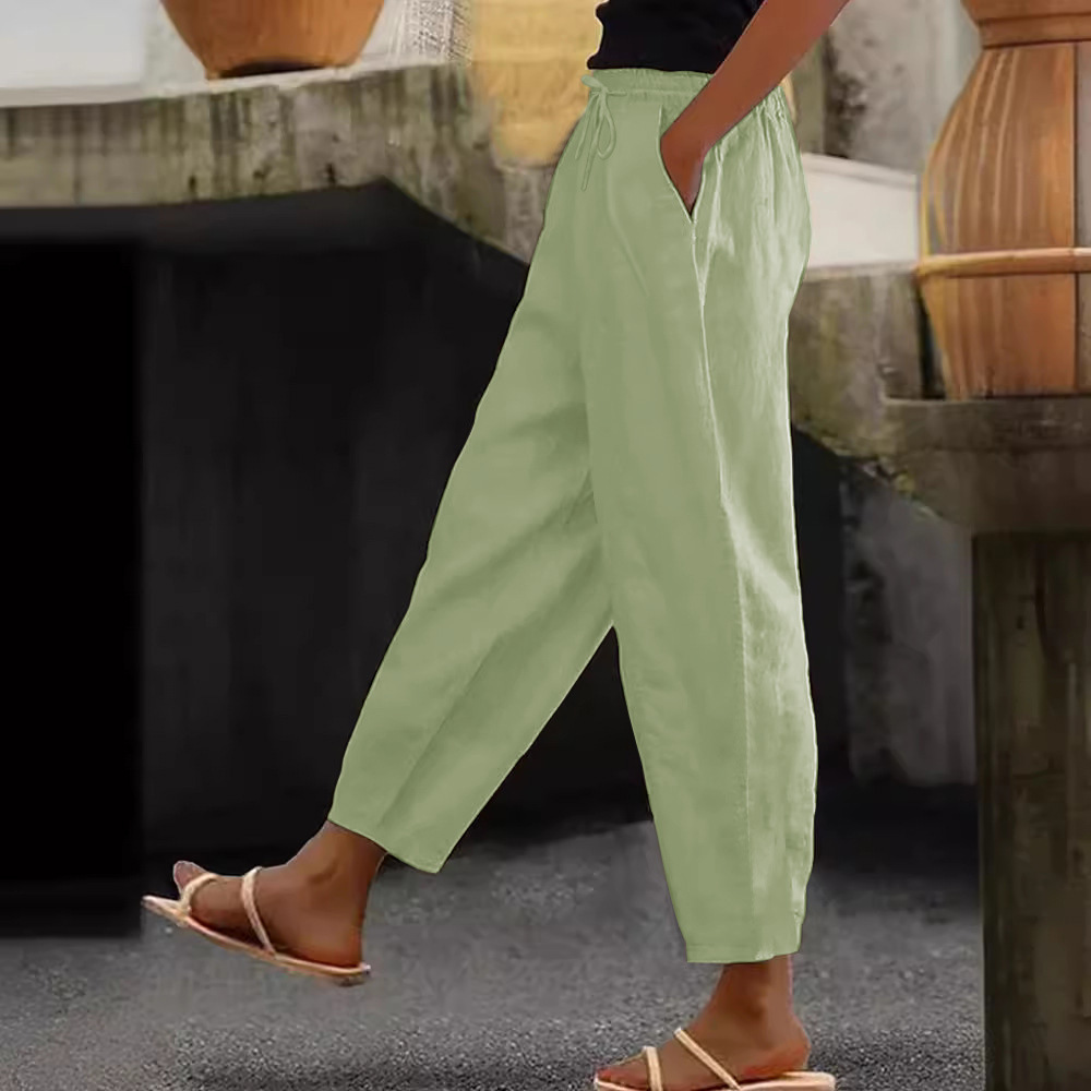 💕Reducere -48%💕【40-120kg】Pantaloni casual damă din bumbac și in ✅️Plată la livrare