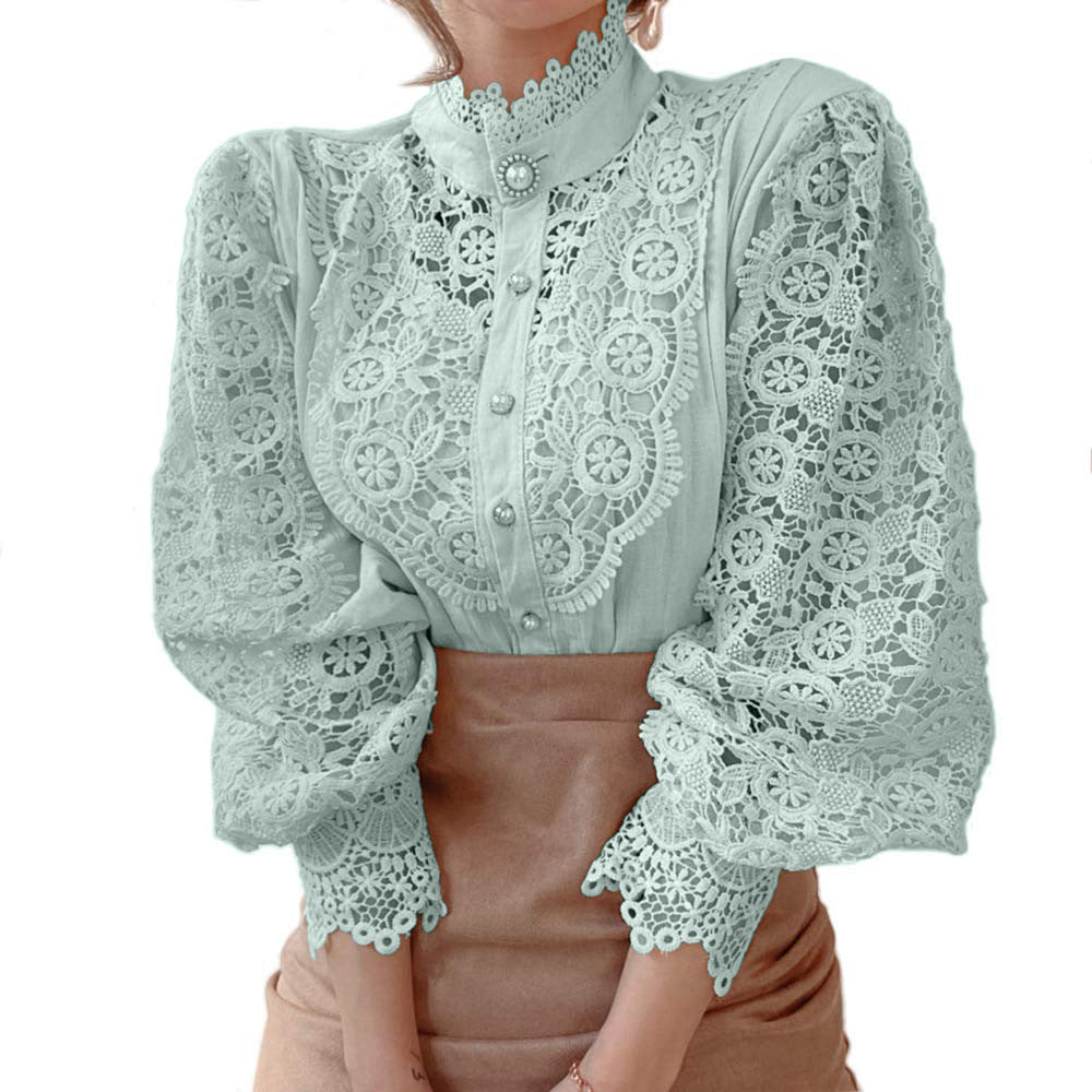 💘😍【S-3XL】2026 cămașă nouă din dantelă cu flori goale