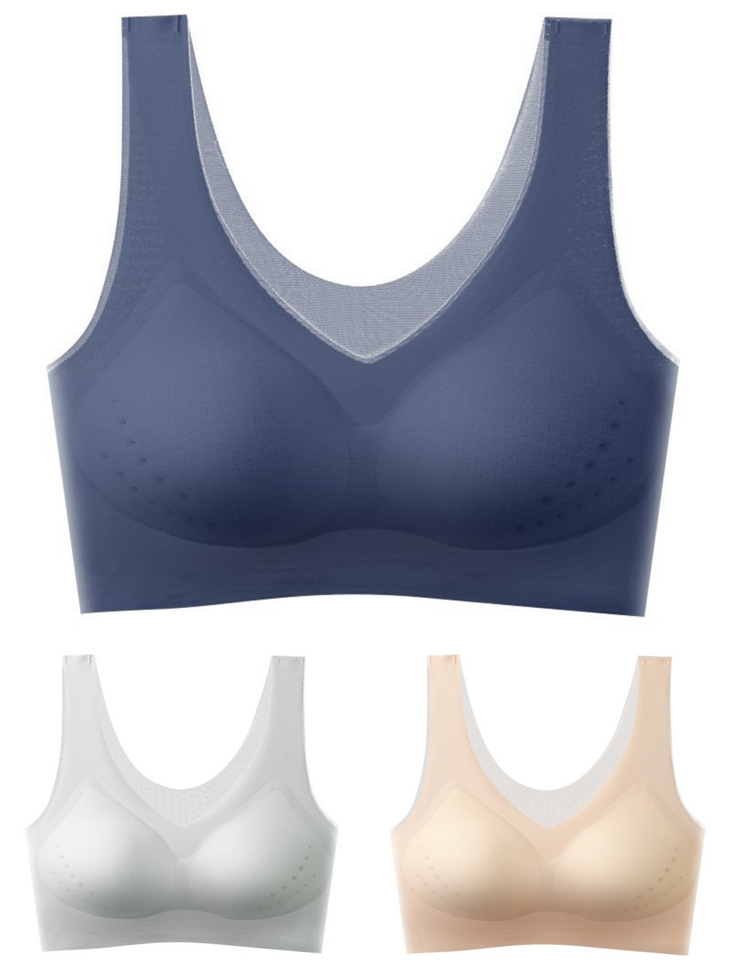 🔥【Pachet de 3 bucăți】【40-120KG】2026, sutien push-up din mătase de gheață fără cusături