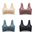 👙✨【Set 4 piese】Sutien damă confortabil, fără cusături, din dantelă elegantă