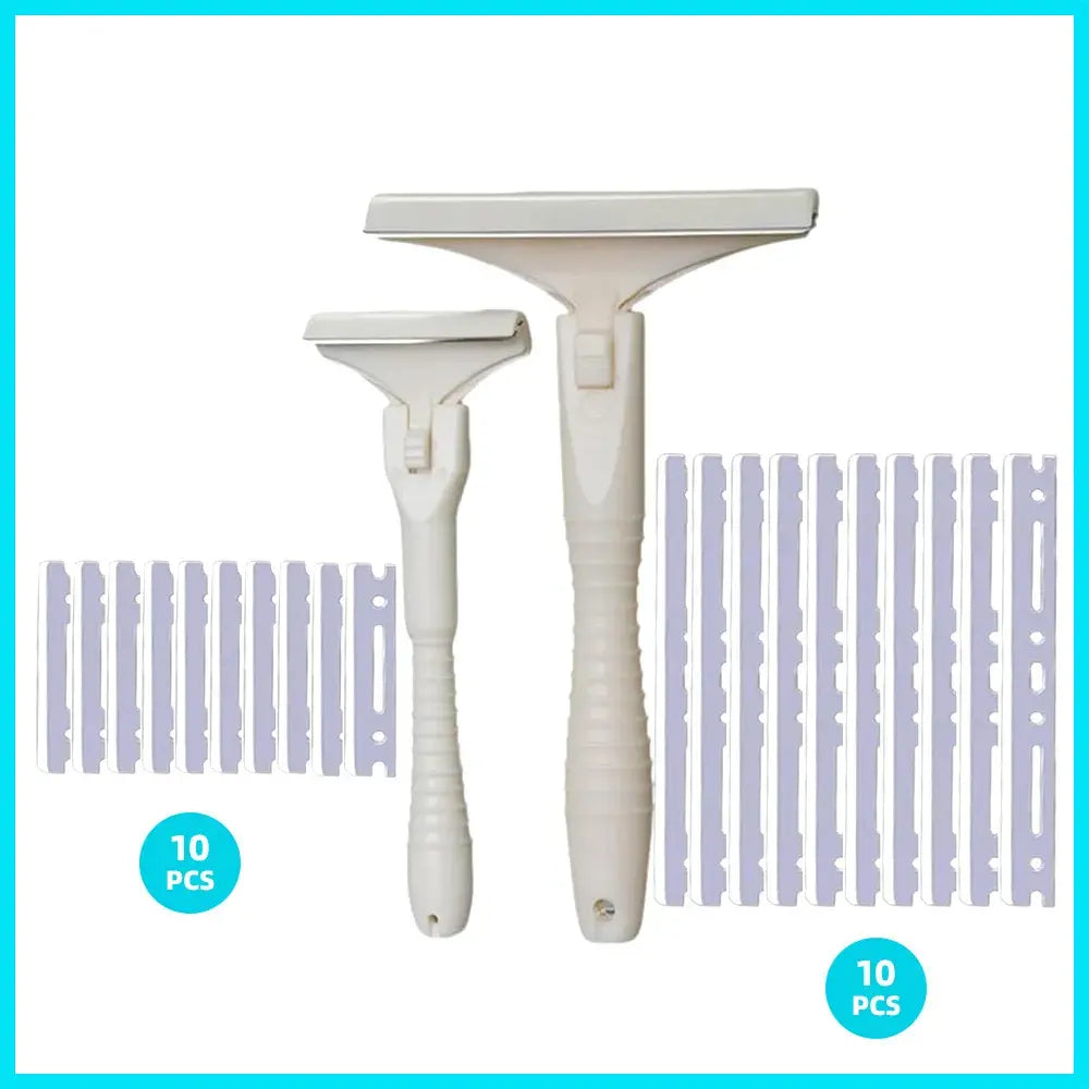 Aparat Profesional pentru Curățat Păr de Porc, Copite și Piele – Cuțit Ultra-Ascuțit din Oțel Inoxidabil, Design cu Clip și Schimbare Rapidă Lame (Set 2 Mânere + 20 Lame) 🔪🐖✨