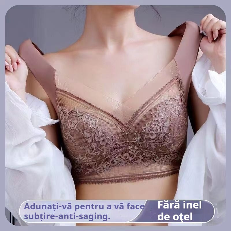 👙✨【Set 4 piese】Sutien damă confortabil, fără cusături, din dantelă elegantă