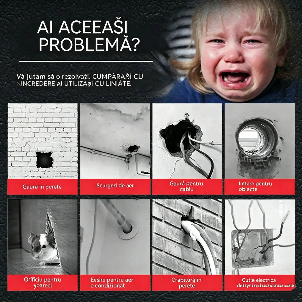 【10 bucăți la 129 lei】🔧 Chit de etanșare alb, rezistent la apă – repară găuri, pereți și conductele aparatelor de aer condiționat 💧🏠