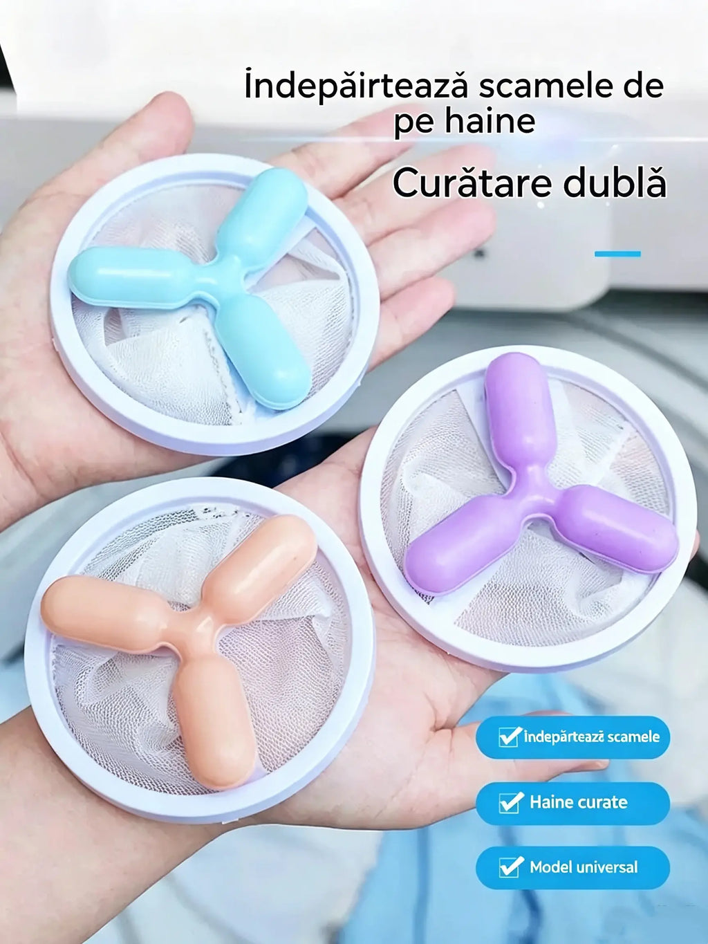 🌀6 bucăți✨ Filtru plutitor pentru mașina de spălat – Reține scame, fire de păr și păr de animale de companie la fiecare spălare 🧺