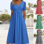 👗👗🔥【Reducere de 50% · Plată la livrare】👗【S-3XL】Rochii casual simple, modă, unicolor