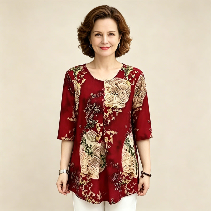 Bluză Elegantă cu Imprimeu Floral Premium – Croială Relaxată și Confort Absolut! 🌸