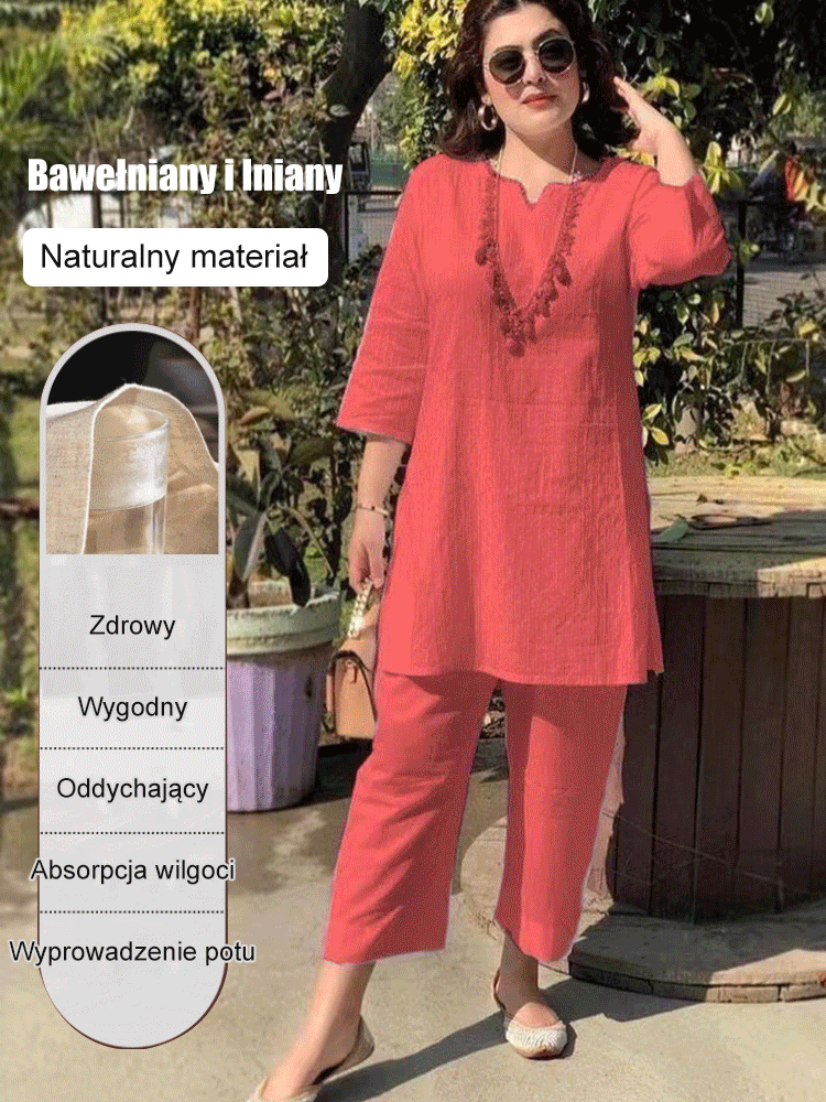 🌼🌼【40-100 kg】Costum de vară 2026, stil etnic, culoare solidă, temperament, pentru navetiști, la modă, nou