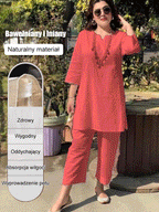 🌼🌼【40-100 kg】Costum de vară 2026, stil etnic, culoare solidă, temperament, pentru navetiști, la modă, nou