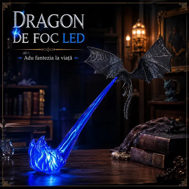 Lumină de Ambianță Dragon Flame Book Nook – Statuetă Decorativă pentru Bibliotecă cu Iluminare LED și Suflu de Flăcări 🐉🔥