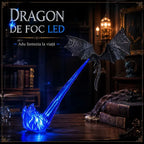 Lumină de Ambianță Dragon Flame Book Nook – Statuetă Decorativă pentru Bibliotecă cu Iluminare LED și Suflu de Flăcări 🐉🔥