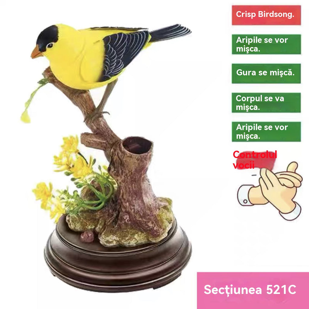 🦜🐦Simulare controlată vocal, ornamente creative drăguțe cu păsări controlate vocal, ornamente decorative pentru biroul camerei