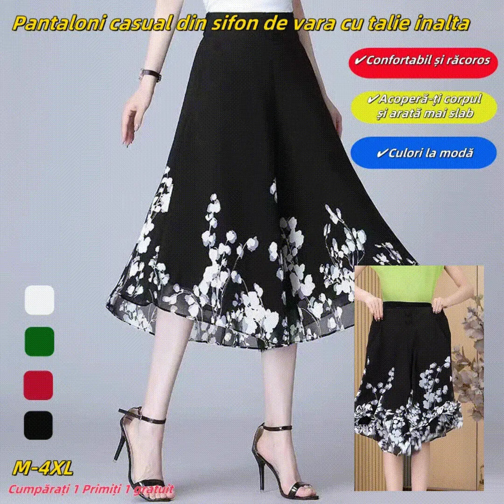 💃🔥2026 pantaloni pantaloni de vară noi de damă, din șifon subțire, tăiați casual, cu talie înaltă (40kg-90kg)