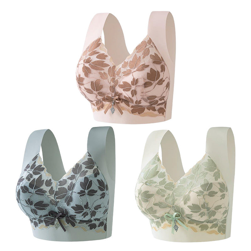 【3/6 buc】Sutien M-4XL de mărime mare cu dantelă, fără inel de oțel, spate frumos luxos, sutien sexy respirabil fără sudură【40~100kg】