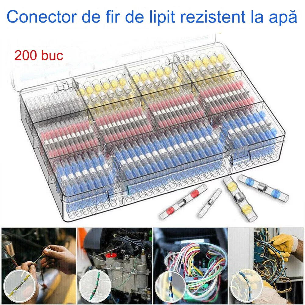 🔥🔥【100/200 bucăți】 Manșon de etanșare multifuncțional pentru repararea ruperii sârmei, kit conector de sudură termocontractabil conector de sârmă