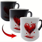 ⏰ O cană ceramică în formă de inimă, care își schimbă culoarea, de oferit persoanei dragi 💝✨
