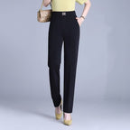 【XL-6XL】👖Pantaloni de vară din mătase glacială, cu talie înaltă și croială dreaptă