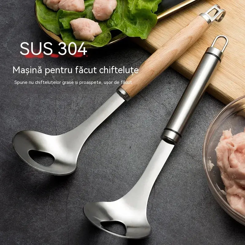 🍖 【2 bucăți】 Formă pentru chiftele din oțel inoxidabil 304 – Ideală pentru prepararea chiftelelor din carne și pește, perfectă pentru gătit acasă 🥄