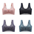 👙✨【Set 4 piese】Sutien damă confortabil, fără cusături, din dantelă elegantă