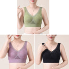 😍【Pachet de 3】Sutien respirabil și confortabil dintr-o singură piesă pentru vârste mijlocii și vârstnici❤️【40-90KG】