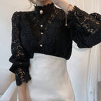 💘😍【S-3XL】2026 cămașă nouă din dantelă cu flori goale
