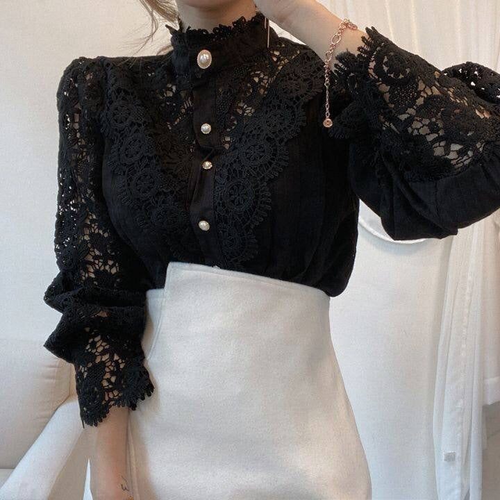 💘😍【S-3XL】2026 cămașă nouă din dantelă cu flori goale