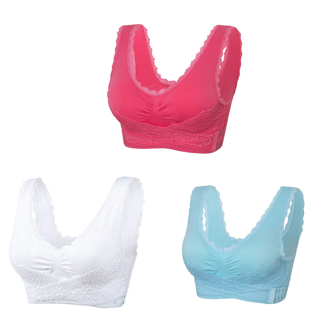 🔥【35kg-110kg】Sutien sport confort pentru somn din dantelă mărime plus (6 bucăți)>Potrivit femeilor peste 35 de ani (recomandat de medic)💕