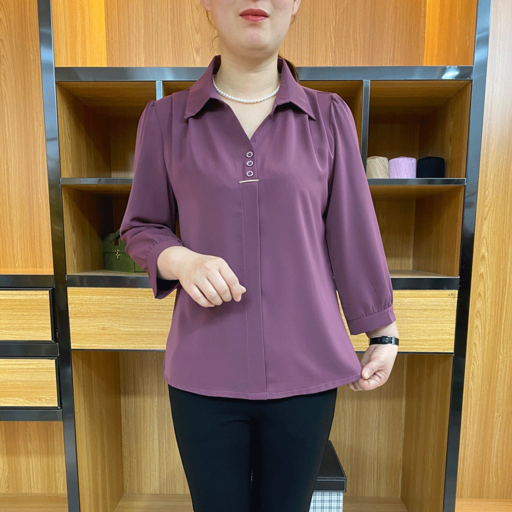 🏆【50-100kg】💓Nouă cămașă din șifon cu fund scurt pentru toamnă și iarnă