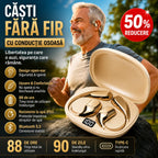 🔋Căști Bluetooth wireless cu design open-ear, cârlig pentru ureche și conducție osoasă🎙️🎧