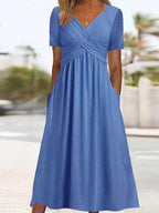 👗👗🔥【Reducere de 50% · Plată la livrare】👗【S-3XL】Rochii casual simple, modă, unicolor