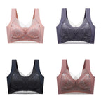 👙✨【Set 4 piese】Sutien damă confortabil, fără cusături, din dantelă elegantă