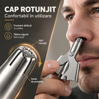 Aparat Manual pentru Tuns Părul din Nas (Inox Premium) – Cap Rotativ 360° la 24 de Lame, Fără Calup/Ciupire, Lavabil & Compact (Unisex) ✂️✨🚿