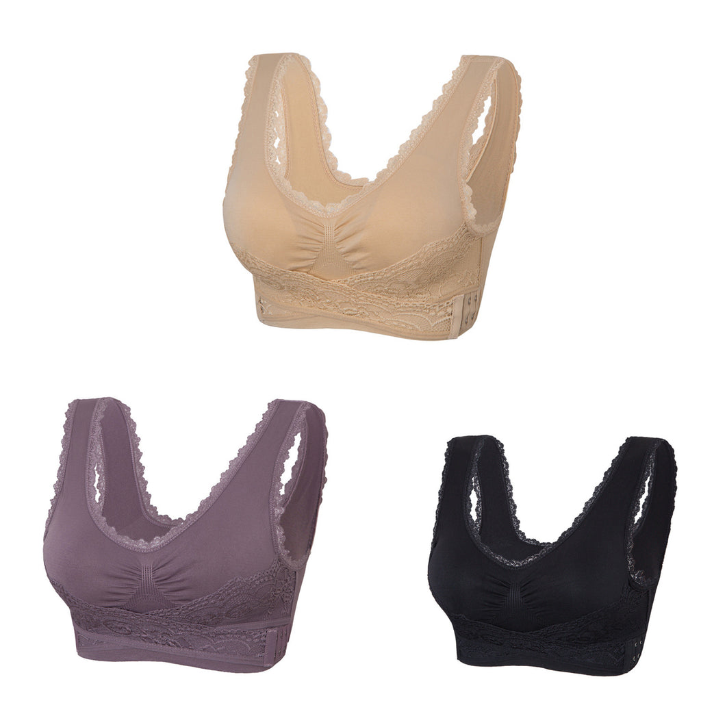 🔥【35kg-110kg】Sutien sport confort pentru somn din dantelă mărime plus (6 bucăți)>Potrivit femeilor peste 35 de ani (recomandat de medic)💕