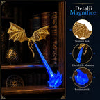 Lumină de Ambianță Dragon Flame Book Nook – Statuetă Decorativă pentru Bibliotecă cu Iluminare LED și Suflu de Flăcări 🐉🔥