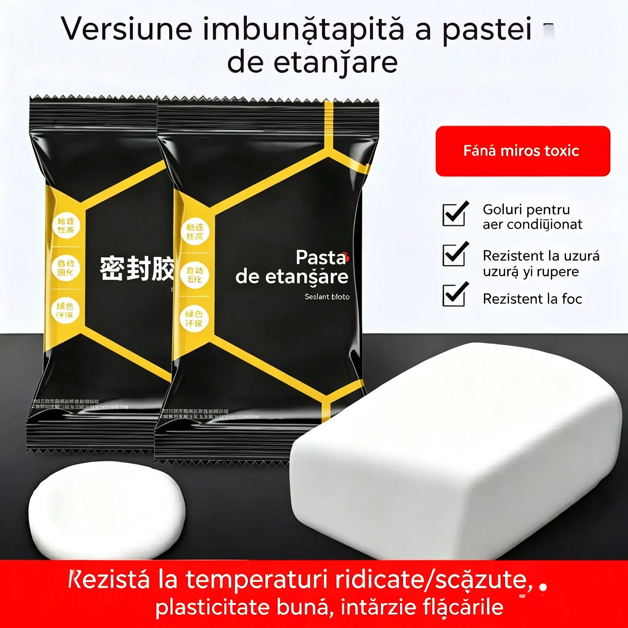 【10 bucăți la 129 lei】🔧 Chit de etanșare alb, rezistent la apă – repară găuri, pereți și conductele aparatelor de aer condiționat 💧🏠
