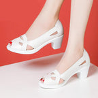 【35-40】👠2026 noi pantofi anti alunecare din piele cu toc mediu gros