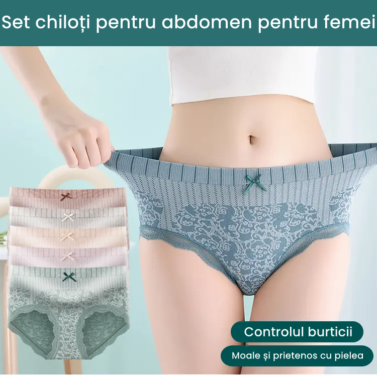 ✔【Cumpărați 4, primiți 4 gratuit】🔥【8 buc】🔥Slip de damă cu talie înaltă, antibacteriană, absorbantă de umiditate