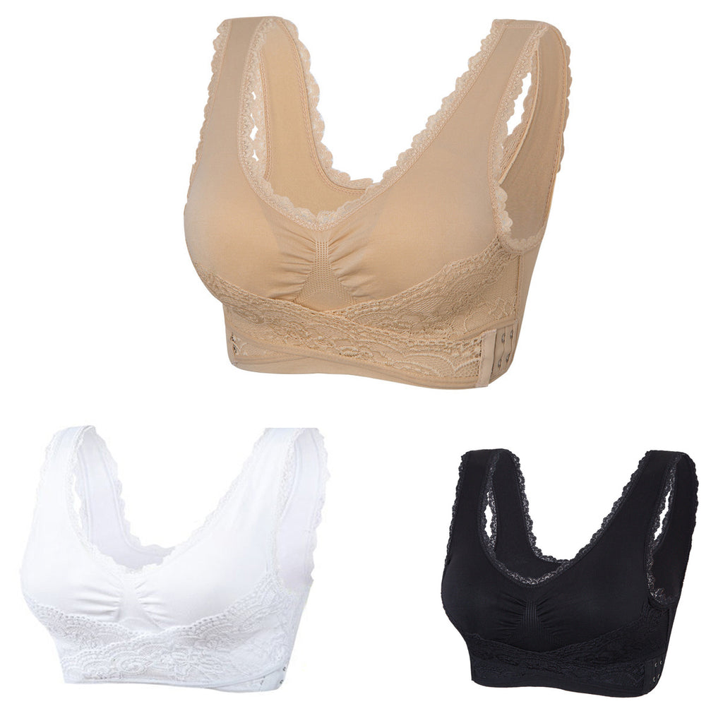🔥【35kg-110kg】Sutien sport confort pentru somn din dantelă mărime plus (6 bucăți)>Potrivit femeilor peste 35 de ani (recomandat de medic)💕