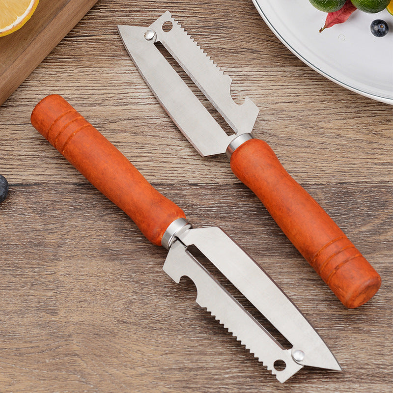 🥕 Cumpără 2 și primești unul gratis! ✨ Cuțit multifuncțional de curățat: Fabricat din oțel inoxidabil, cu mâner ergonomic, ideal pentru curățarea fructelor, legumelor și cărnii 🔪