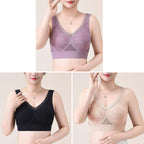 😍【Pachet de 3】Sutien respirabil și confortabil dintr-o singură piesă pentru vârste mijlocii și vârstnici❤️【40-90KG】