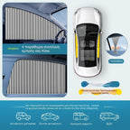 【Reducere de 50% pentru o perioadă limitată!】【Set de 4 bucăți】Perdele de soare pentru mașină cu glisiere, cu funcție de izolare termică
