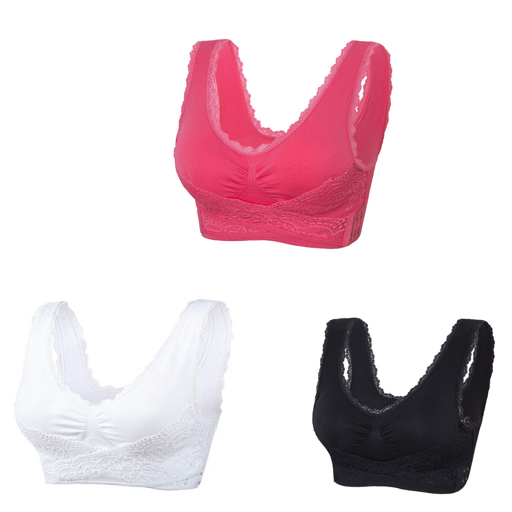 🔥【35kg-110kg】Sutien sport confort pentru somn din dantelă mărime plus (6 bucăți)>Potrivit femeilor peste 35 de ani (recomandat de medic)💕