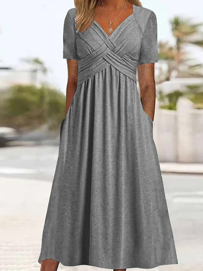 🔥【Reducere de 50% · Plată la livrare】👗【S-3XL】Rochii casual simple, modă, unicolor