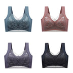 👙✨【Set 4 piese】Sutien damă confortabil, fără cusături, din dantelă elegantă