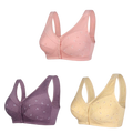 ✨【Cumpără 1 primești 2 gratis】💞[40-105kg]Sutien elegant din bumbac cu nasturi în față pentru femei de vârstă mijlocie