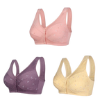 ✨【Cumpără 1 primești 2 gratis】💞[40-105kg]Sutien elegant din bumbac cu nasturi în față pentru femei de vârstă mijlocie