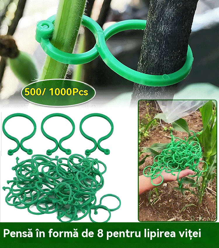 🍇【500/1000/1500/2000 bucăți】🌱Cleme fixe cu cataramă în formă de 8, potrivite pentru plante cățărătoare, grădini/grădini de legume/livezi, legături pentru viță de vie